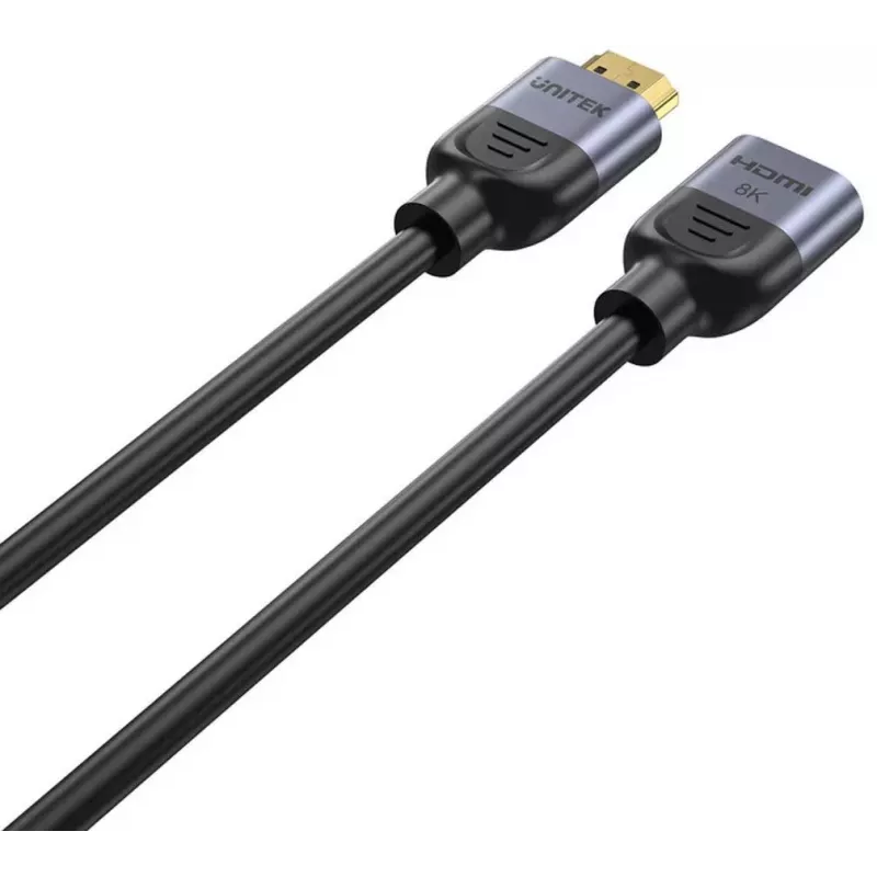 UNITEK HDMI predlžovací kábel 1m, HDMI 2.1, 8K@60Hz, 48Gbps, čierny
