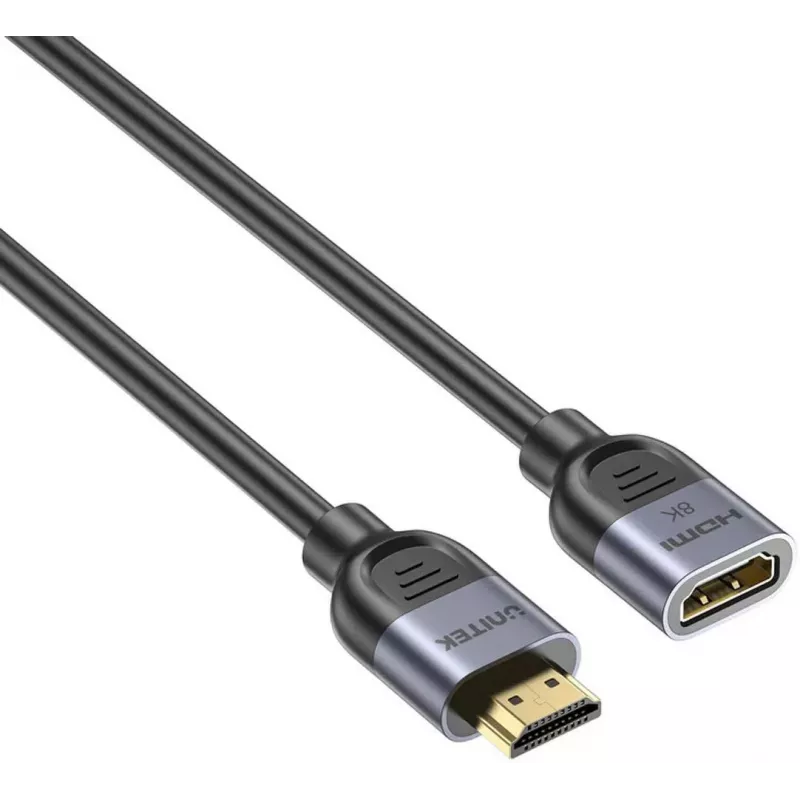 UNITEK HDMI predlžovací kábel 1m, HDMI 2.1, 8K@60Hz, 48Gbps, čierny
