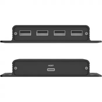 UNITEK USB-C na 4x USB-A predlžovač cez Ethernet, až do 150m, 480Mbps, čierna