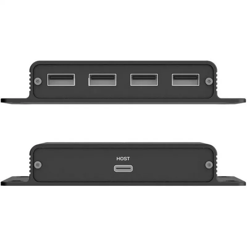 UNITEK USB-C na 4x USB-A predlžovač cez Ethernet, až do 150m, 480Mbps, čierny