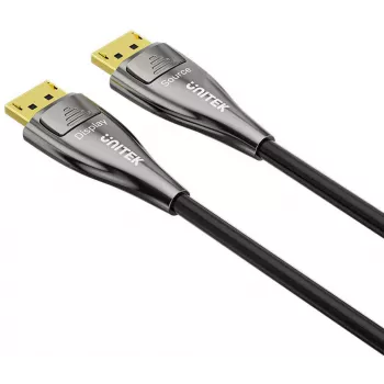 UNITEK 30m aktívny optický DisplayPort 2.1 kábel 8K 60Hz čierna