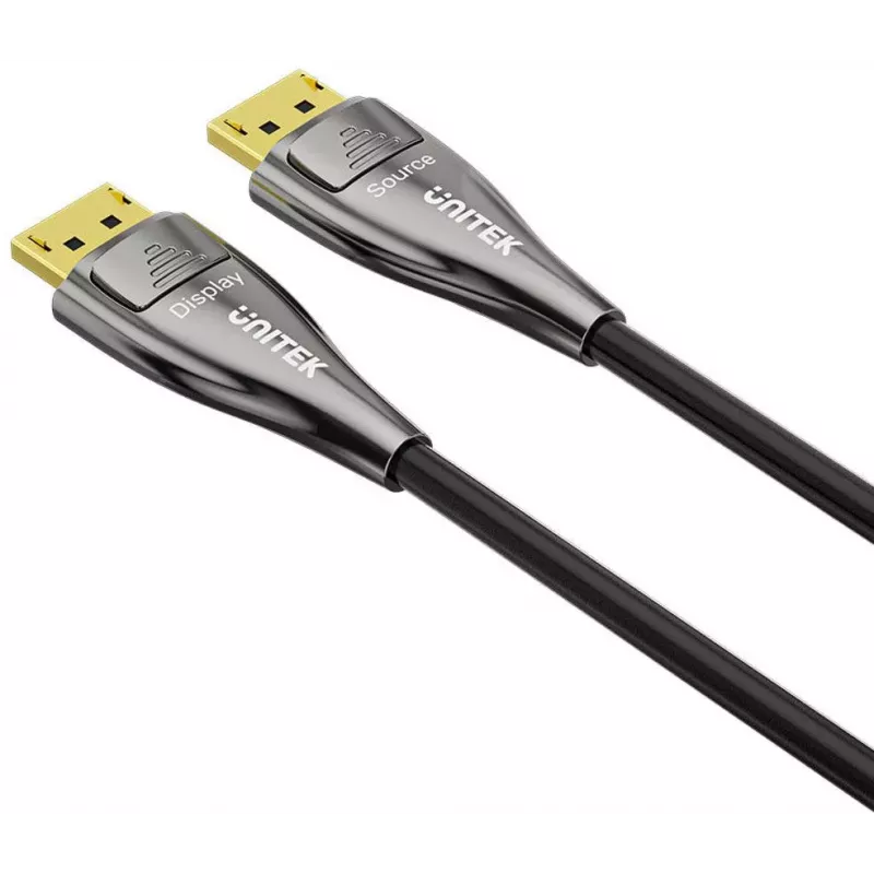 UNITEK 30m aktívny optický DisplayPort 2.1 kábel 8K 60Hz čierna
