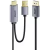 UNITEK kábel HDMI na DisplayPort 4K s napájaním USB-A, 1,8 m, čierny