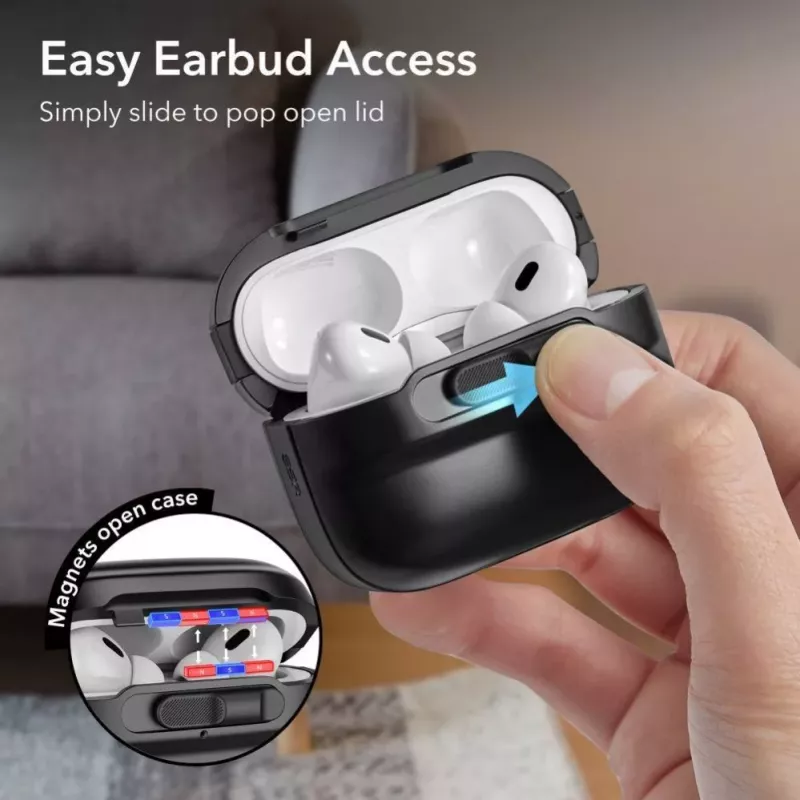 ESR Pulse HaloLock MagSafe puzdro pre Apple AirPods Pro 1/2, čierne
