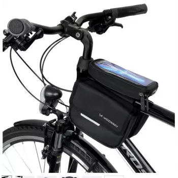 ILIKE Wozinsky univerzálna rámová taška na bicykel vodoodolná taška na telefón 1,5L čierna (WBB26BK)