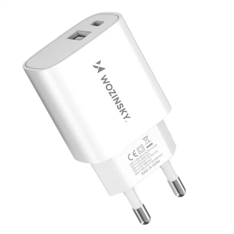 Wozinsky WGWCW 20W USB-A USB-C napájací zdroj - biela