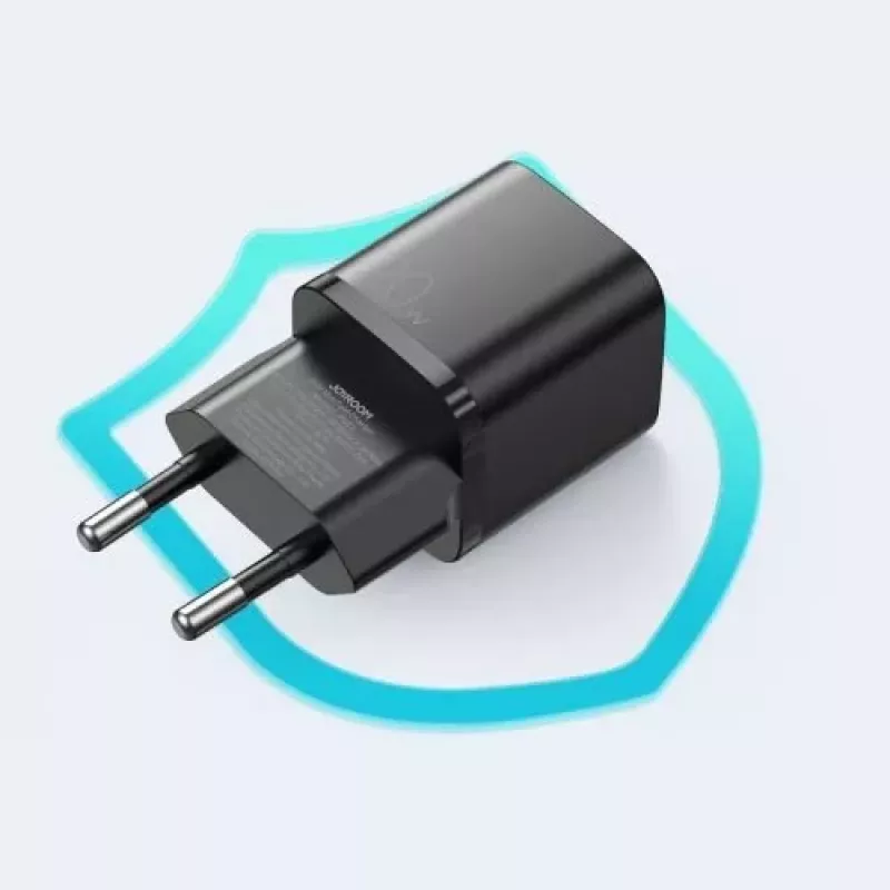 JOYROOM rýchla nástenná nabíjačka USB-C 20W Power Delivery Quick Charge 3.0 AFC čierna (L-P202)