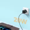 JOYROOM rýchla nástenná nabíjačka USB-C 20W Power Delivery Quick Charge 3.0 AFC čierna (L-P202)