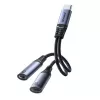 Joyroom SY-C03 USB-C na 2x USB-C 2in1 DAC adaptér - čierna