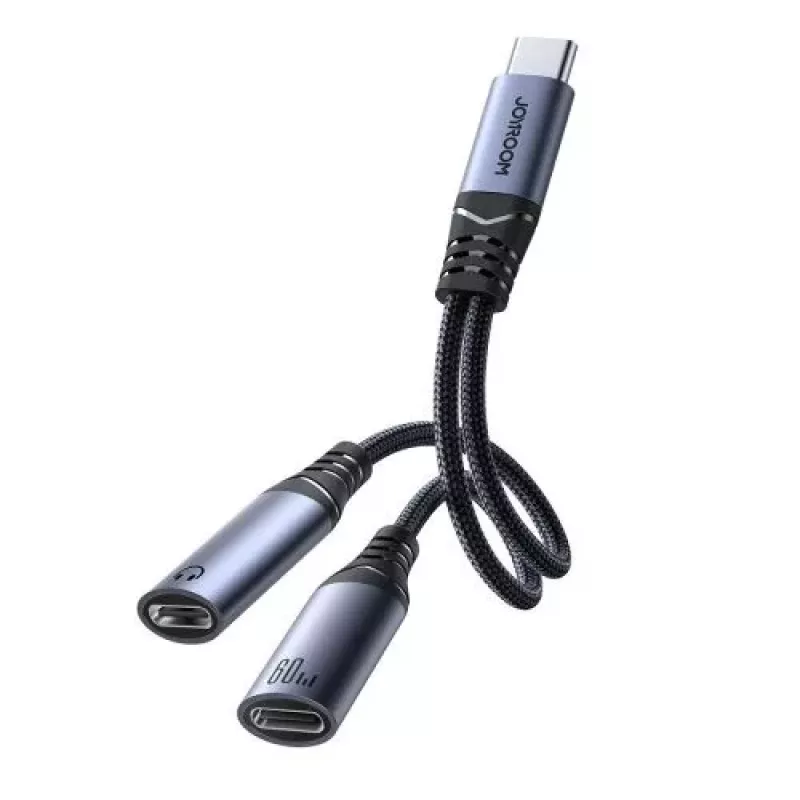 Joyroom SY-C03 USB-C na 2x USB-C 2in1 DAC adaptér - čierna