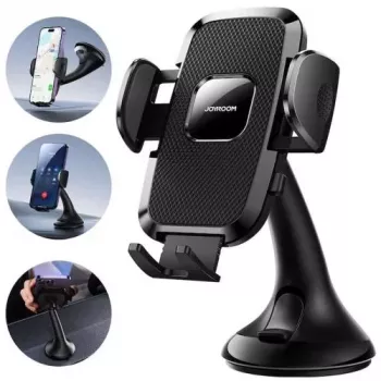 Joyroom JR-ZS259 mechanický držiak na telefón univerzálny na palubnú dosku/okno - čierna