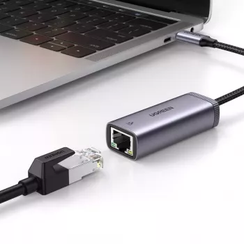 UGREEN USB-C na RJ45 Gigabit Ethernet adaptér (sivá) - 40322 CM483