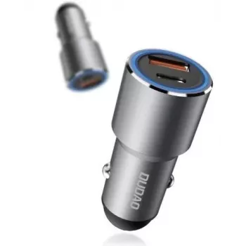 Dudao R4PQ nabíjačka do auta 22,5W 1xUSB-C + 1xUSB-A sivá