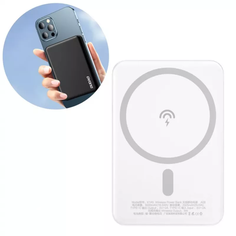 Dudao K14S Wireless Power Bank 5000mAh 10W čierna
