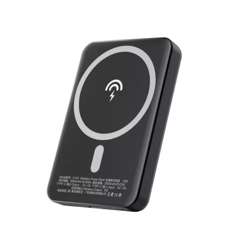 Dudao K14S Wireless Power Bank 5000mAh 10W čierna