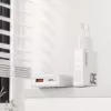 Dudao A30EU GaN 30W USB-C USB-A sieťová nabíjačka s káblom USB-C na USB-C 1m biela