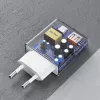 Dudao A30EU GaN 30W USB-C USB-A sieťová nabíjačka s káblom USB-C na USB-C 1m biela