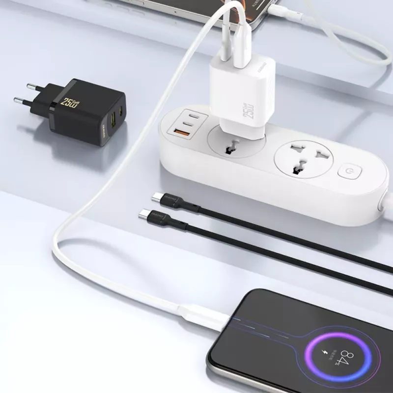 Dudao A26T GaN 25W USB-A, USB-C nabíjačka - čierna