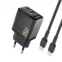 Dudao A26TCEU PD QC 25W GaN USB-A USB-C napájací zdroj s USB-C káblom čierna