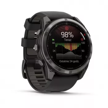Garmin fenix 8 Pro 51 mm MicroLED Sapphire Carbon Grey DLC Titanium s čiernym/pebblegrau silikónovým remienkom