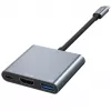 Tech-Protect V1 3in1 USB-C hub adaptér - USB-A 3.0, USB-C PD 100W, HDMI 4K 30Hz - sivý