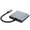 Tech-Protect V1 3in1 USB-C hub adaptér - USB-A 3.0, USB-C PD 100W, HDMI 4K 30Hz - sivý