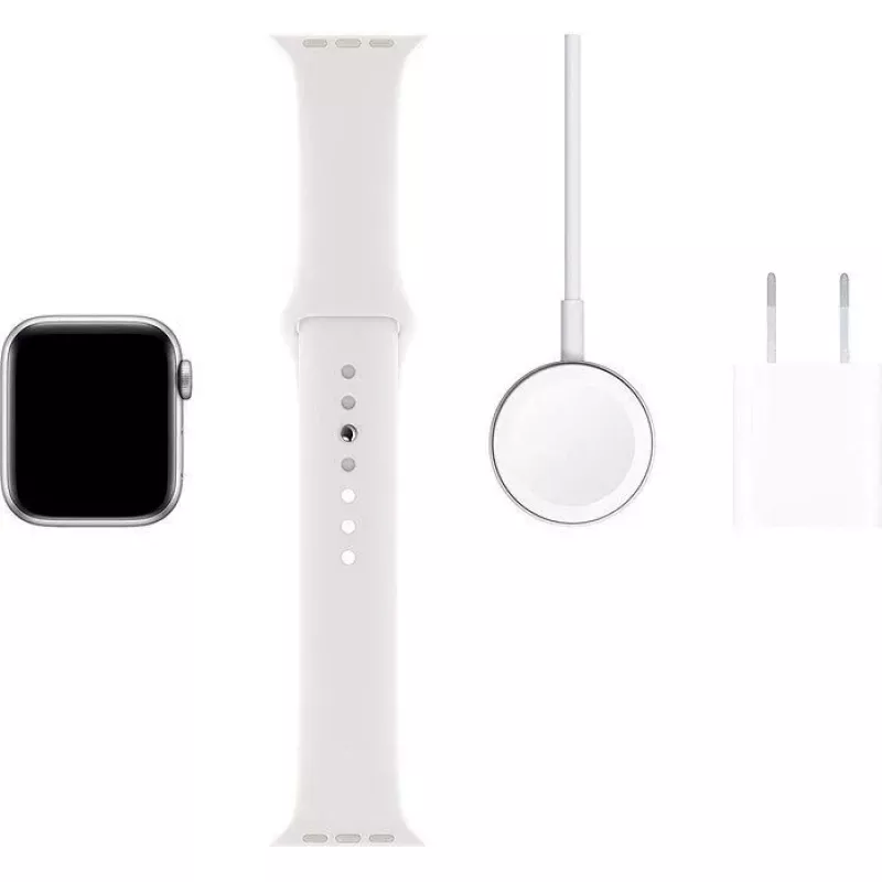 Apple Watch Series 5 GPS strieborné 44mm hliníkové športové puzdro biela
