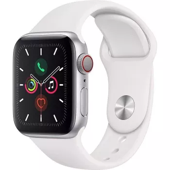 Apple Watch Series 5 GPS strieborné 44mm hliníkové športové puzdro biela