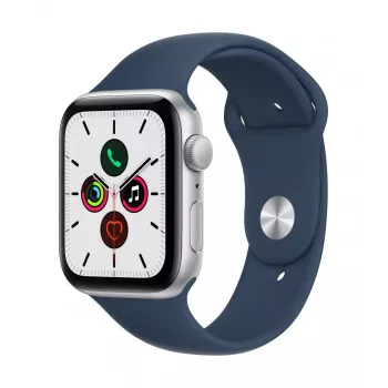 Apple Watch SE GPS 44mm strieborné hliníkové puzdro so športovým remienkom Abyss Blue