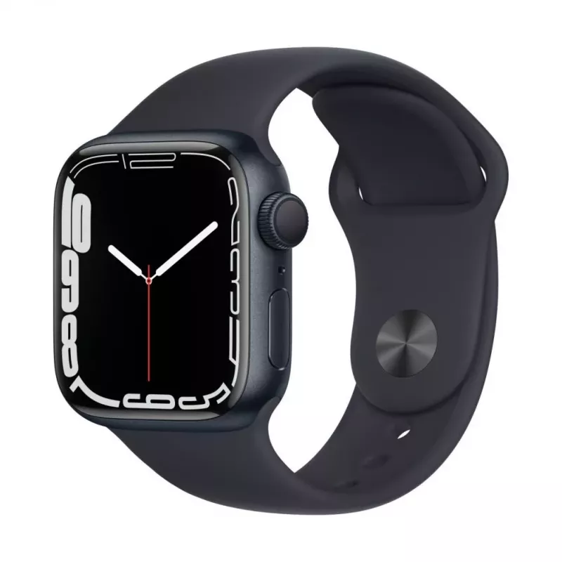 Apple Watch Series 7 GPS, 41mm Midnight hliníkové puzdro so športovým remienkom - Regular Midnight