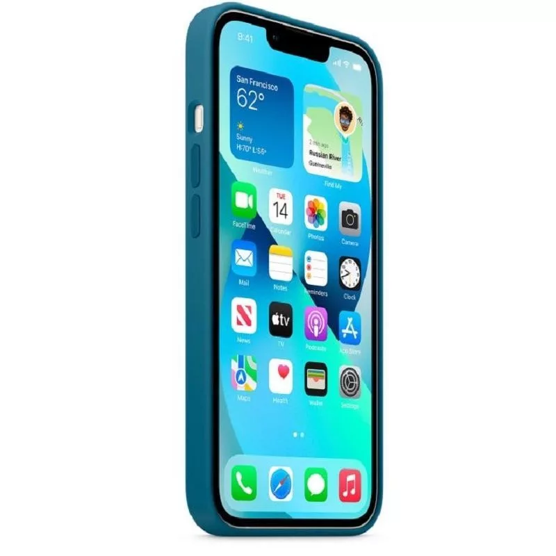 Apple iPhone 13 silikónové puzdro s MagSafe Blauhäher