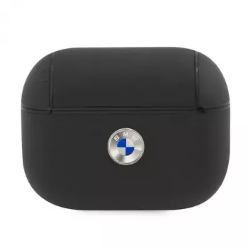 BMW AirPods Pro puzdro pravá koža strieborné logo čierna