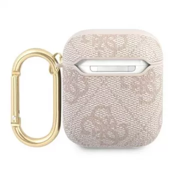 Guess Apple AirPods 1/2 puzdro 4G Script Metal Collection ružová