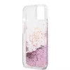 Guess iPhone 13 Mini Liquid Glitter puzdro ružová transparentná