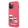 Karl Lagerfeld Apple iPhone 13 Pro Choupette Liquid Silicone puzdro červená