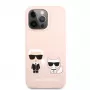 Karl Lagerfeld Apple iPhone 13 Pro Choupette Liquid Silicone puzdro ružová