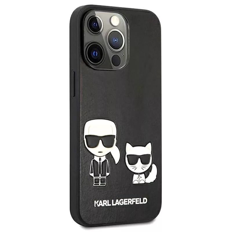 Karl Lagerfeld Apple iPhone 13 Pro Choupette PU kožené puzdro čierna
