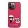 Karl Lagerfeld Apple iPhone 13 Pro Choupette PU kožené puzdro fuchsia