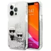 Karl Lagerfeld Apple iPhone 13 Pro Liquid Glitter Choupette puzdro strieborná