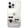 Karl Lagerfeld Apple iPhone 13 Pro Liquid Glitter Choupette puzdro strieborná