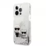 Karl Lagerfeld Apple iPhone 13 Pro Liquid Glitter Choupette puzdro strieborná