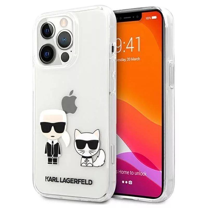 Karl Lagerfeld iPhone 13 Pro Choupette puzdro transparentná