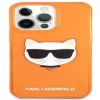 Karl Lagerfeld Apple iPhone 13 Pro Fluo TPU Choupette Head puzdro oranžová