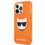 Karl Lagerfeld Apple iPhone 13 Pro Fluo TPU Choupette Head puzdro oranžová