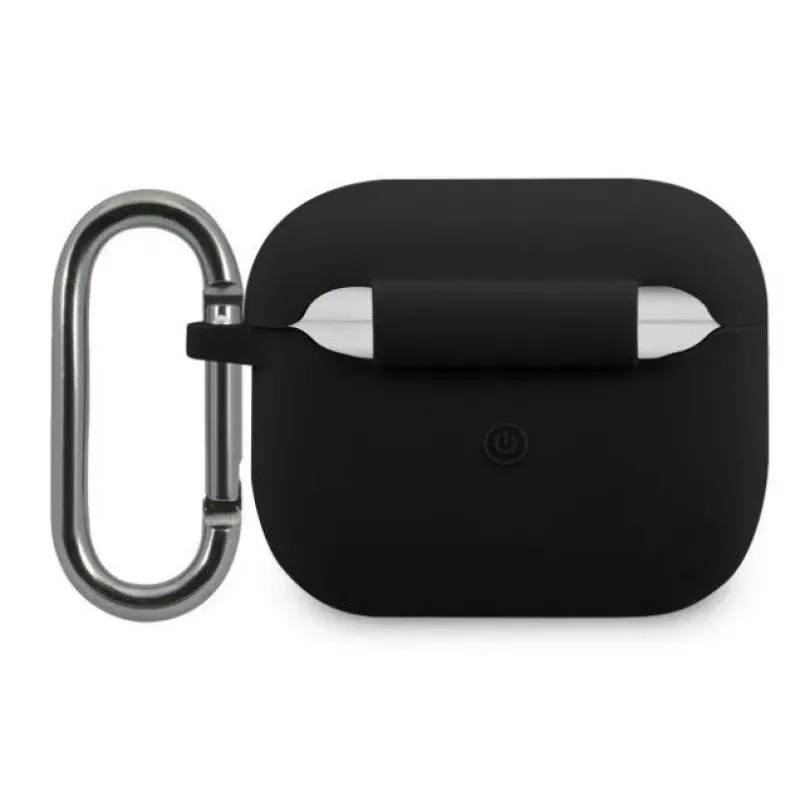 Lacoste Apple AirPods 3 Liquid Silicone Glossy Printing Logo puzdro čierna