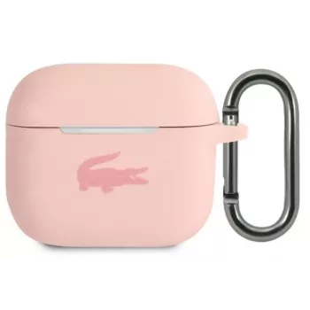 Lacoste Apple AirPods 3 Liquid Silicone Glossy Printing Logo puzdro ružová