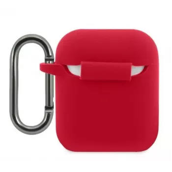 Lacoste Apple AirPods 1/2 Liquid Silicone Glossy Printing Logo puzdro červená