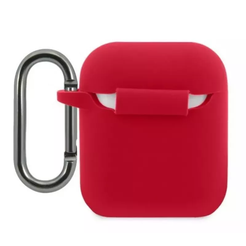Lacoste Apple AirPods 1/2 Liquid Silicone Glossy Printing Logo puzdro červená