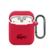 Lacoste Apple AirPods 1/2 Liquid Silicone Glossy Printing Logo puzdro červená