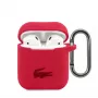 Lacoste Apple AirPods 1/2 Liquid Silicone Glossy Printing Logo puzdro červená